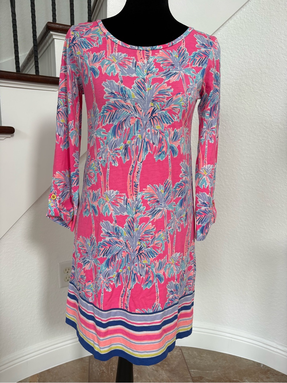 Lilly Pulitzer Pink Tropical Palm Print Shift Dress